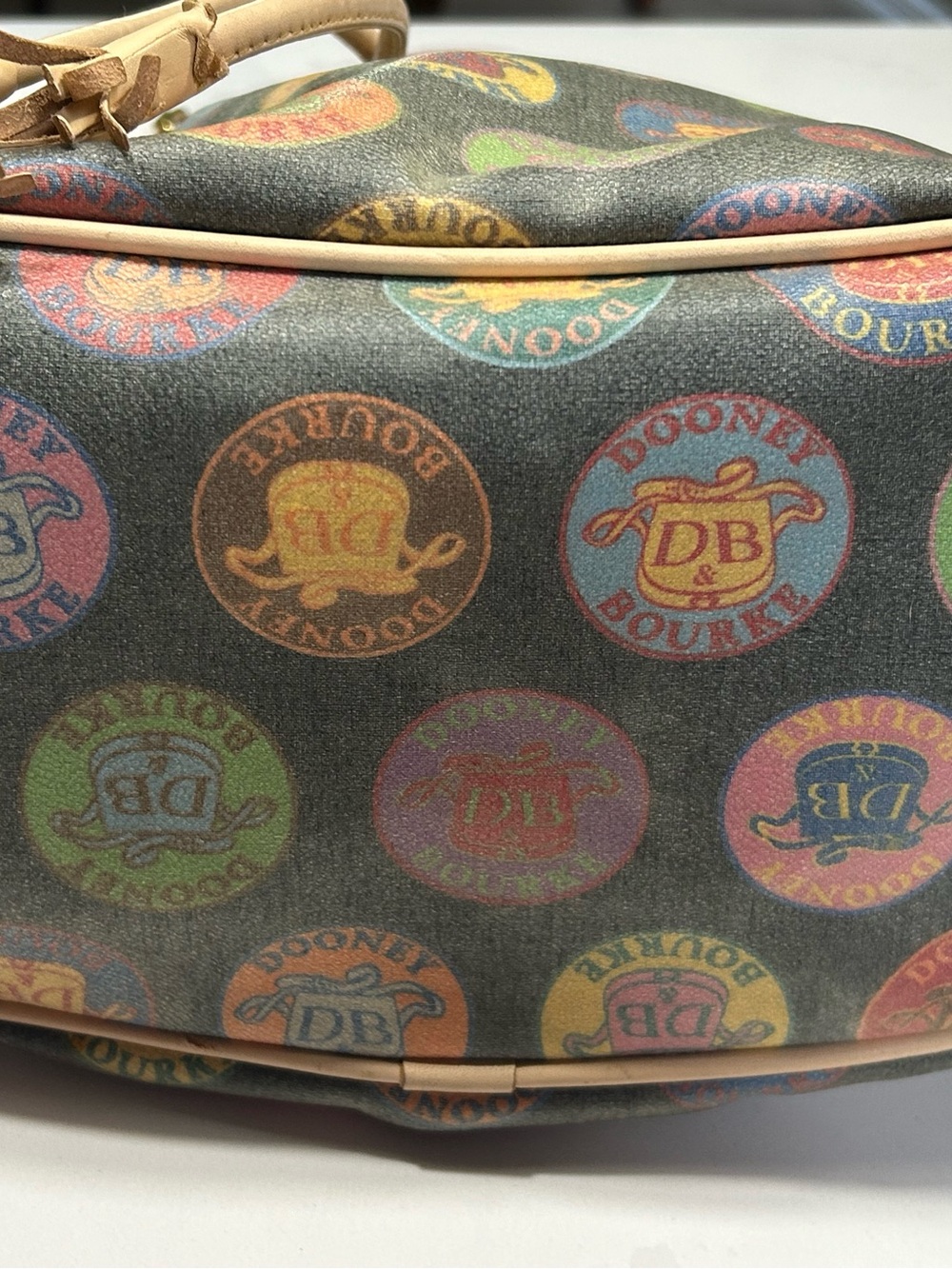 Dooney & Bourke Multicolor Signature Drawstring Bucket Bag - Picture 7 of 12
